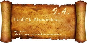 Iszák Alexandra névjegykártya